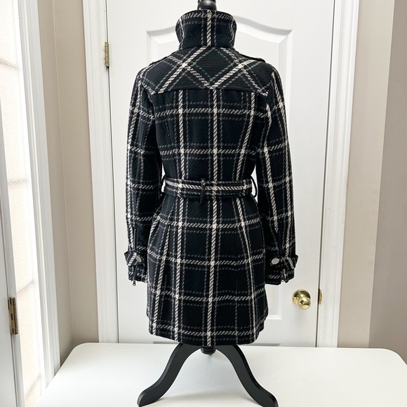 Ricki’s Chic Black Grey White Plaid Coat Belted Size XS - Picture 13 of 16
